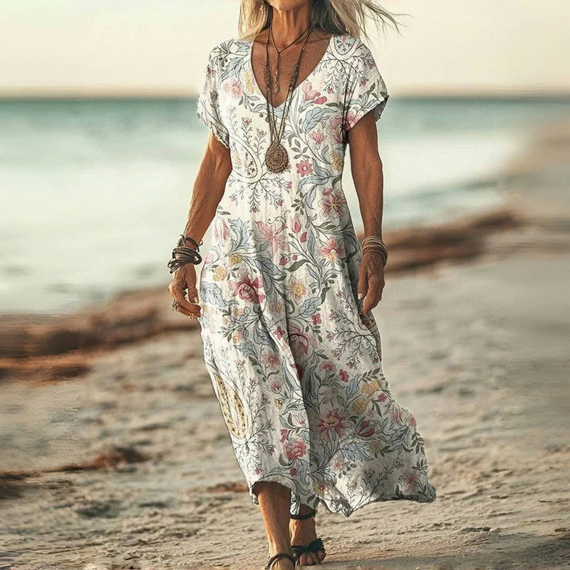 Meline™ – Robe bohème élégante à imprimé fleuri