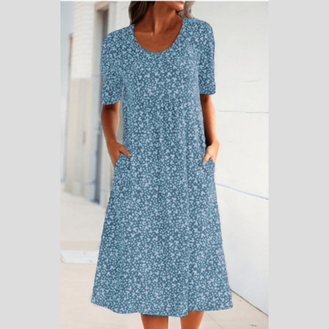 Amara™ – Robe midi élégante à imprimé fleuri