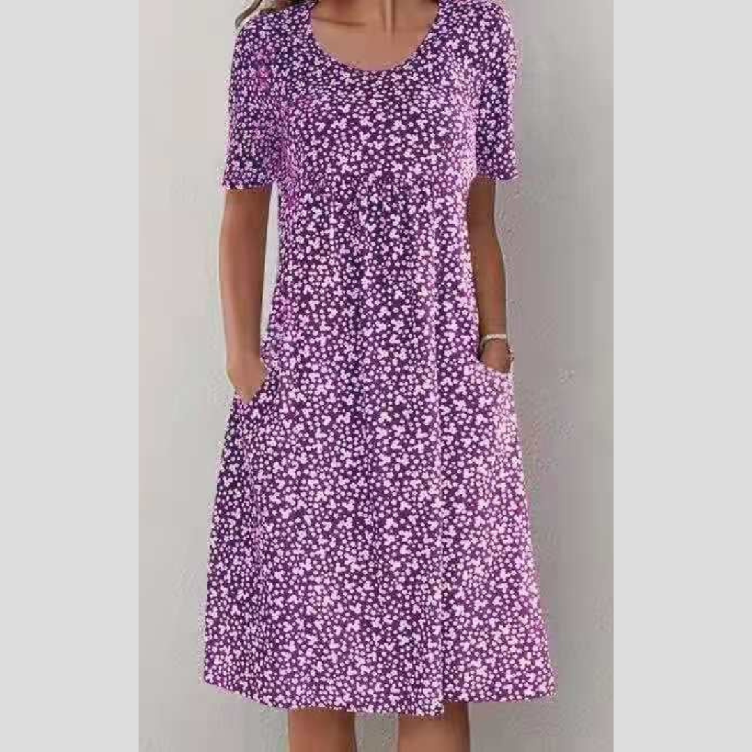 Amara™ – Robe midi élégante à imprimé fleuri