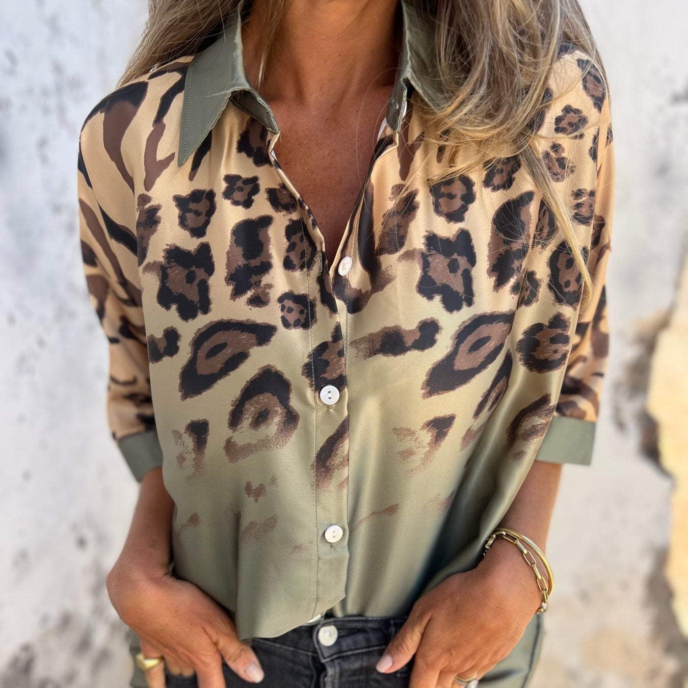 Marthe™ - Chemise boutonnée léopard pour femme