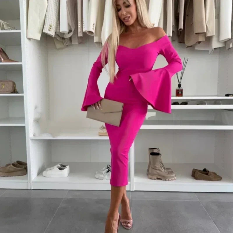 Silvia™ - Robe ajustée élégante avec col en V