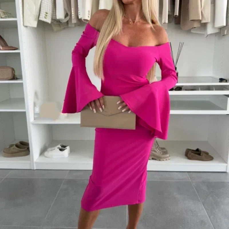 Silvia™ - Robe ajustée élégante avec col en V
