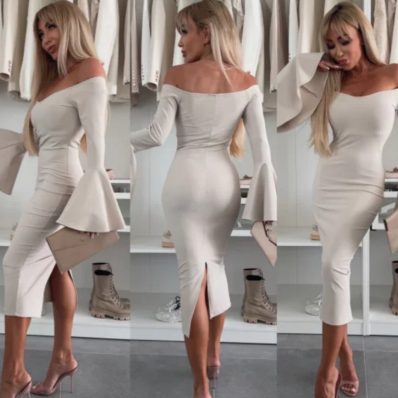 Silvia™ - Robe ajustée élégante avec col en V
