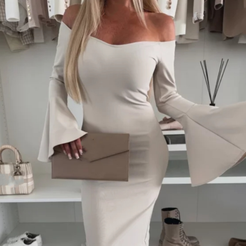 Silvia™ - Robe ajustée élégante avec col en V