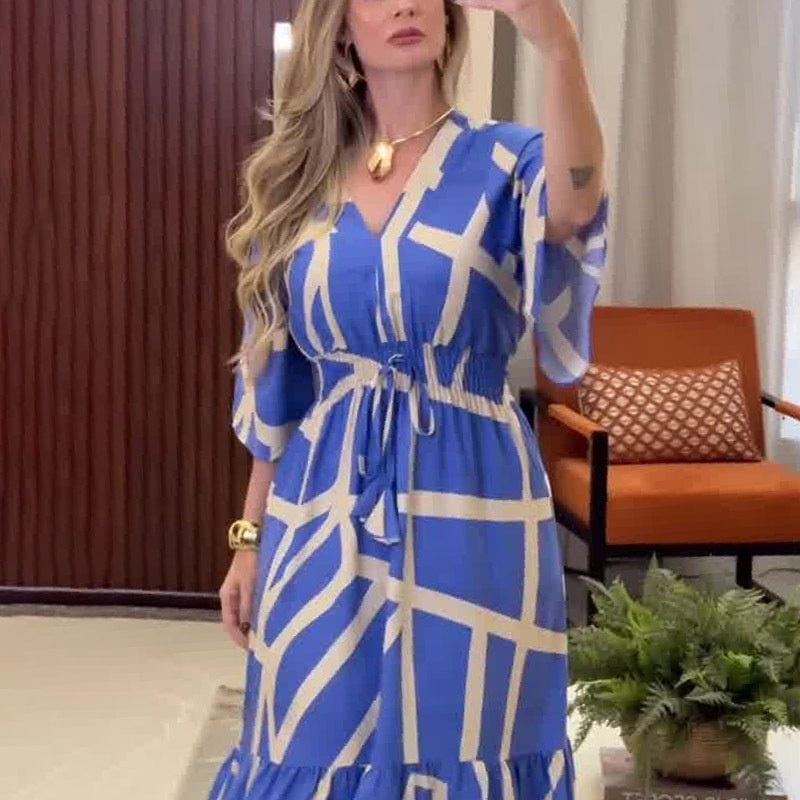 Silvia™ - Robe ajustée élégante avec col en V