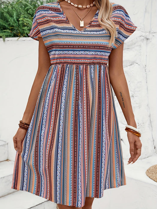 Agnes™ - Striped Boho Style Dress