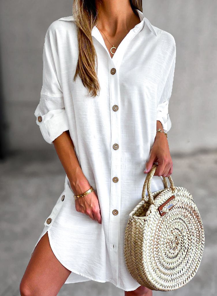 Cassy™ - Button-Up Shirt Dress